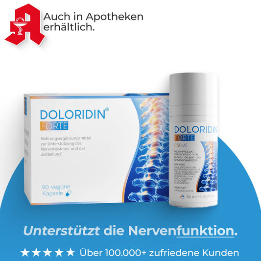 Doloridin® FORTE | NeuroCalm Release | 90 Kapseln + Capsaicin Schmerzcreme
